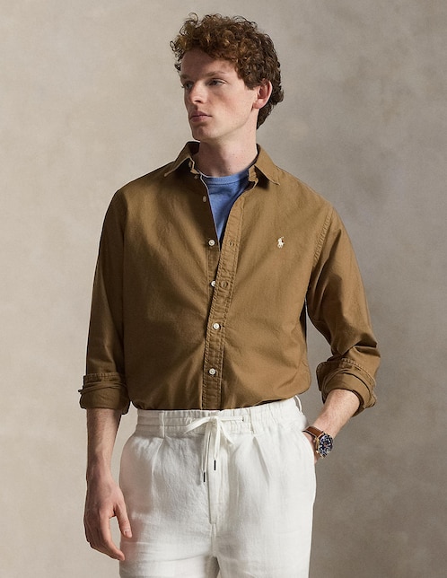 Camisa casual Polo Ralph Lauren de algodón manga larga para hombre
