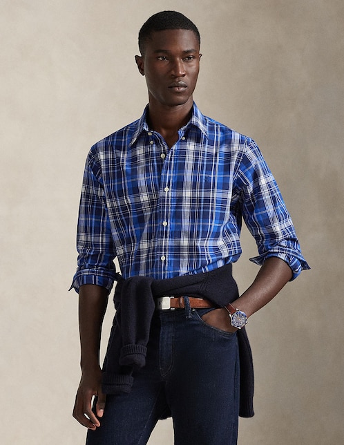 Camisa casual manga larga para hombre 1