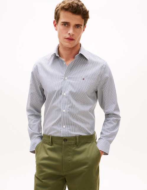 Camisa casual de algodón manga larga para hombre 1