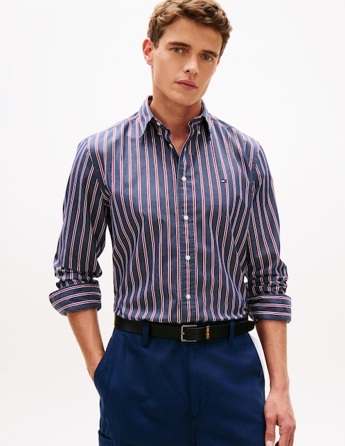 Camisa casual Tommy Hilfiger de algodón manga larga para hombre
