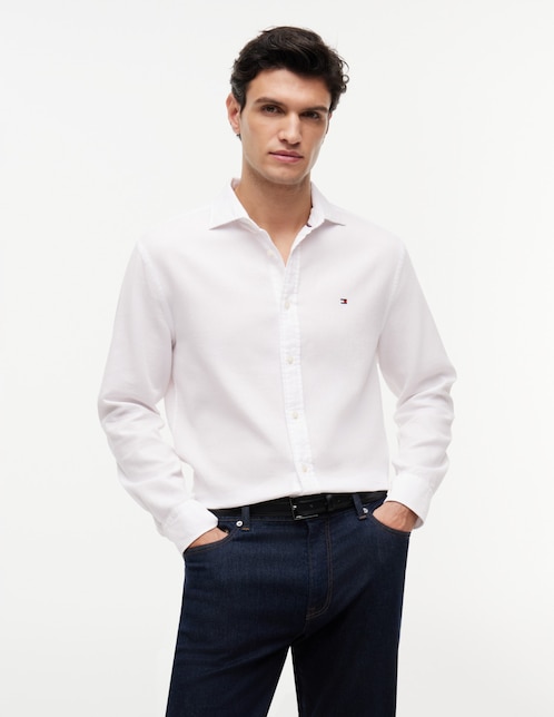Camisa casual de algodón manga larga para hombre 1