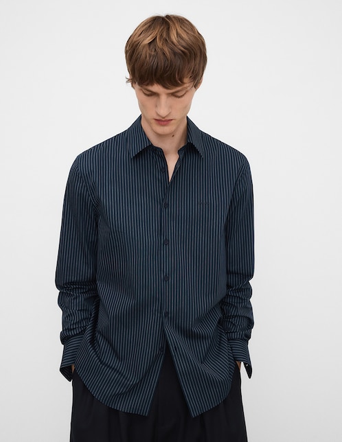 Camisa casual Adolfo Dominguez de algodón manga larga para hombre