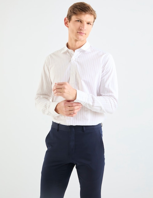Camisa casual Scappino de algodón manga larga para hombre