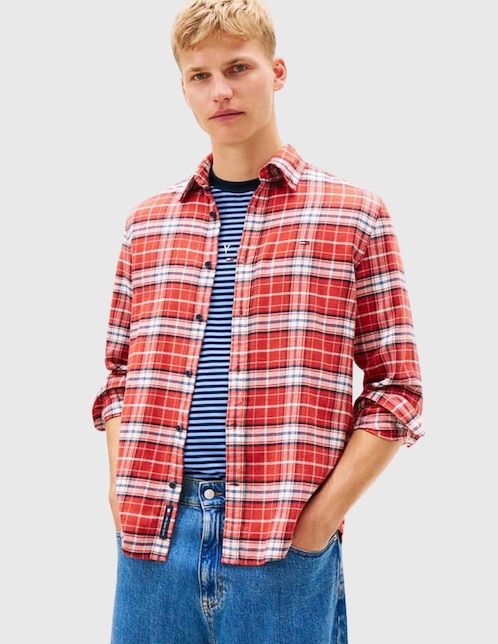 Camisa casual de algodón manga larga para hombre 1