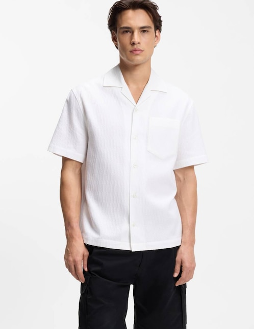 Camisa casual Hugo de algodón manga corta para hombre