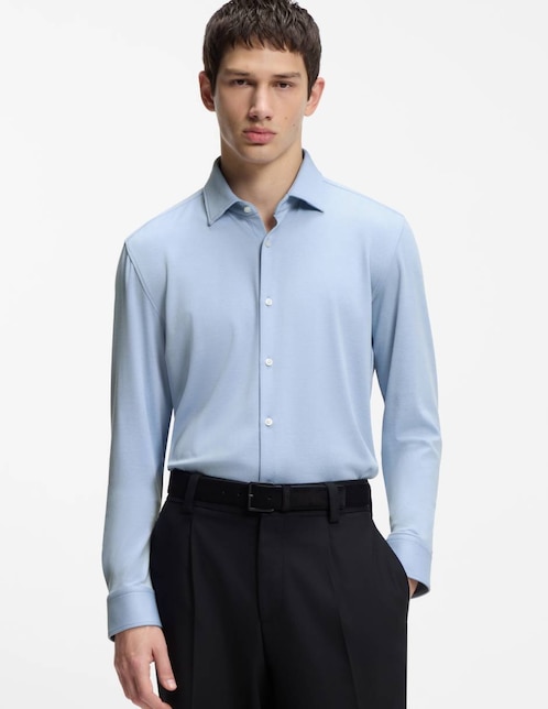 Camisa casual Hugo de algodón manga larga para hombre