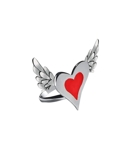 Anillo de corazón Enrique Garcia P 925 de plata esmaltado