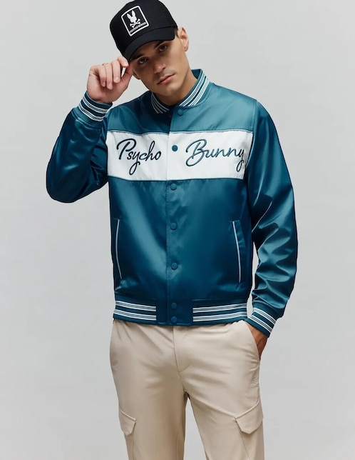 Chamarra bomber Psycho Bunny con bolsillos para hombre