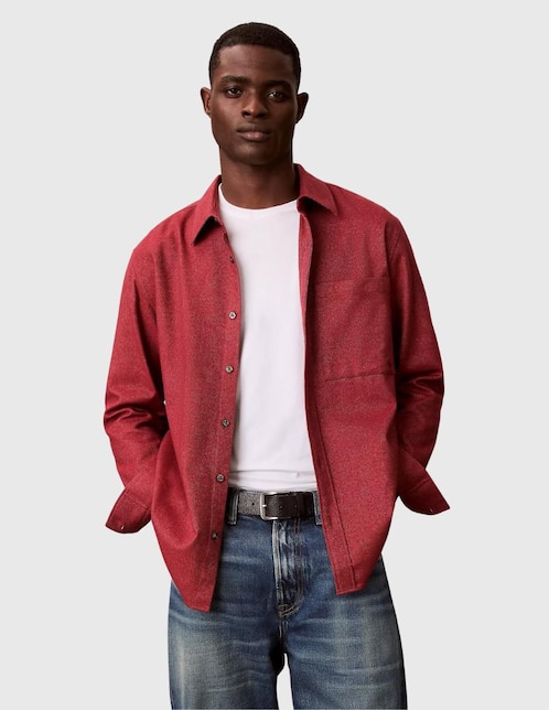 Sobrecamisa business casual manga larga para hombre 1