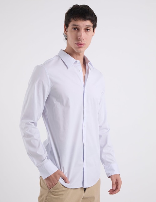 Camisa casual manga larga para hombre 1