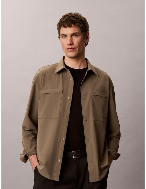 Sobrecamisa casual manga larga para hombre 1