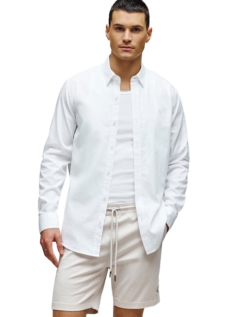 Camisa casual de algodón manga larga para hombre 1
