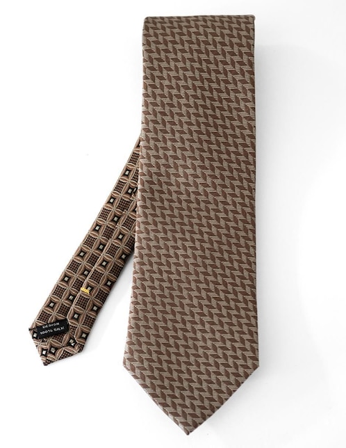 Corbata Rcano regular de seda estampado geométrico para hombre