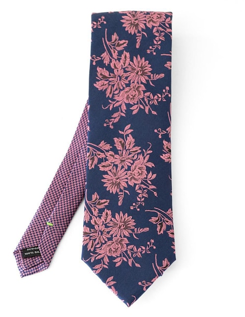 Corbata Rcano regular de seda estampado floral para hombre