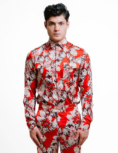 Camisa casual Rcano manga larga para hombre