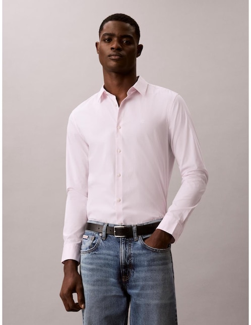 Camisa casual de algodón manga larga para hombre 1