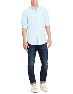 Camisa casual Polo Ralph Lauren de algodón manga larga para hombre