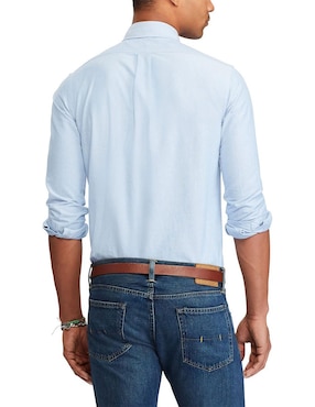 Camisa casual Polo Rl de algodón manga larga para hombre