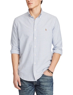 Camisa casual Polo Ralph Lauren de algodón manga larga para hombre