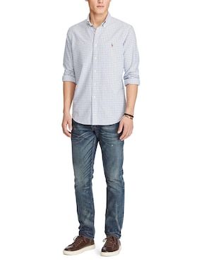 Camisa casual Polo Ralph Lauren de algodón manga larga para hombre