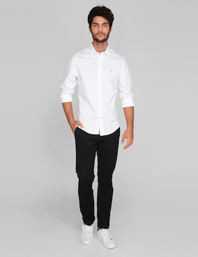 Camisa casual Tommy Hilfiger de algodón manga larga para hombre
