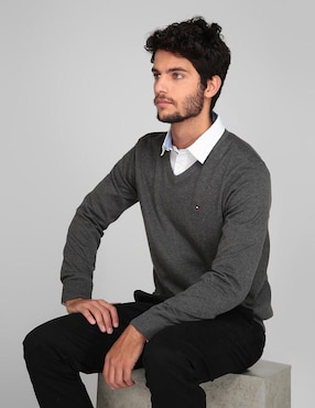 Suéter Tommy Hilfiger cuello V para hombre