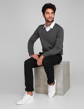 Suéter Tommy Hilfiger cuello V para hombre
