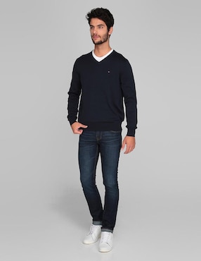 Suéter Tommy Hilfiger cuello V para hombre