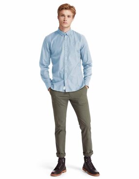 Camisa casual Timberland de algodón manga larga para hombre