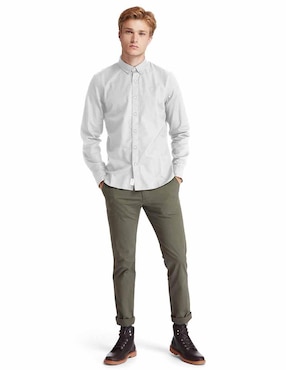 Camisa casual Timberland de algodón manga larga para hombre