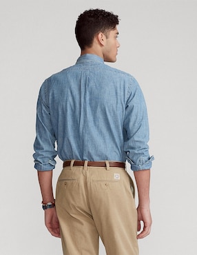 Camisa casual Polo Ralph Lauren de algodón manga larga para hombre