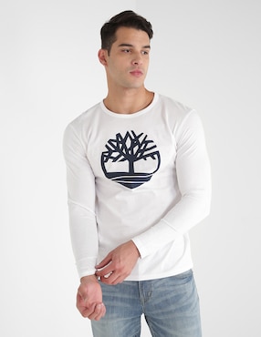 Playera Timberland Ls treelg ringer cuello redondo para hombre