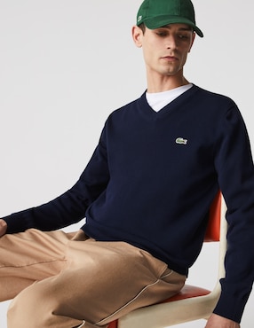 Suéter Lacoste cuello V para hombre