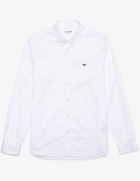 Camisa casual Lacoste de algodón manga larga para hombre
