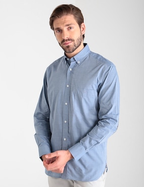 Camisa Casual Eden Park De Algodón Manga Larga Para Hombre