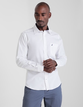 Camisa Casual Nautica De Algodón Manga Larga Para Hombre