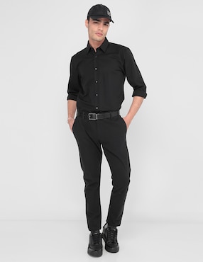 Camisa casual HUGO de algodón manga larga para hombre