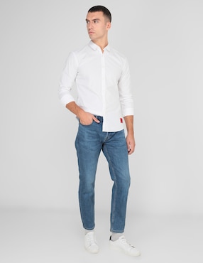 Camisa casual HUGO de algodón manga larga para hombre
