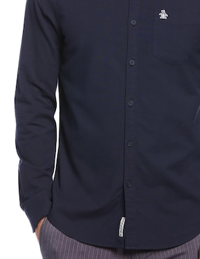 Camisa casual Original Penguin de algodón manga larga para hombre