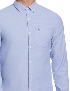 Camisa casual Original Penguin de algodón manga larga para hombre