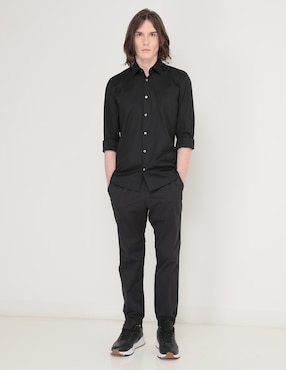 Camisa casual Lacoste de algodón manga larga para hombre