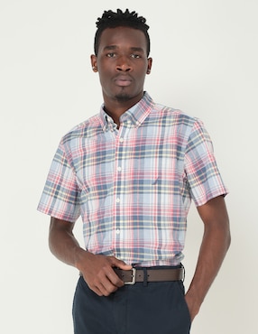 Camisa casual Nautica de algodón manga corta para hombre