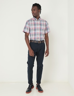 Camisa casual Nautica de algodón manga corta para hombre