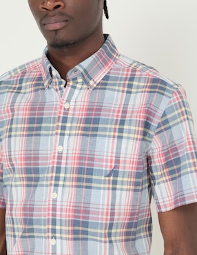 Camisa casual Nautica de algodón manga corta para hombre