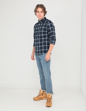 Camisa casual Timberland de algodón manga larga para hombre