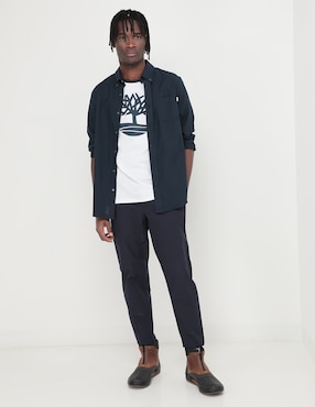 Camisa casual Timberland de algodón manga larga para hombre