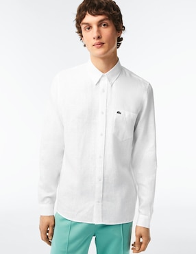 Camisa Casual Lacoste De Manga Larga Para Hombre