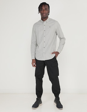 Camisa casual Timberland de algodón manga larga para hombre