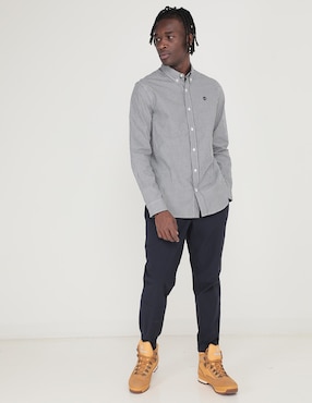Camisa casual Timberland de algodón manga larga para hombre