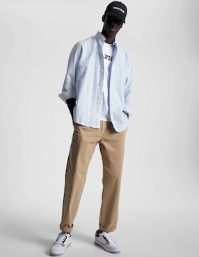 Camisa casual Tommy Hilfiger de algodón manga larga para hombre
